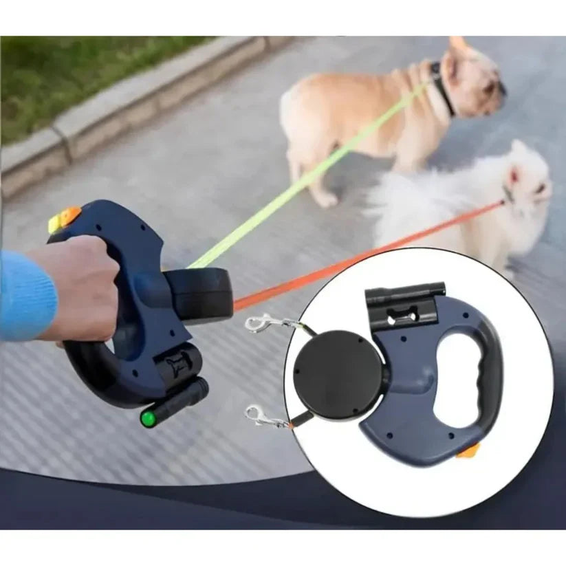 Kaksik-mitte­sassi­minev jalutusrihm kahele koerale