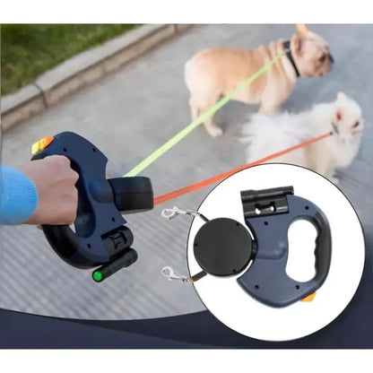 Kaksik-mitte­sassi­minev jalutusrihm kahele koerale