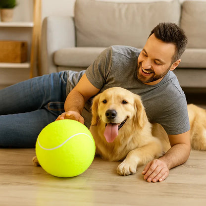 Tugev hiiglaslik tennispall – koertele mõeldud mänguasi