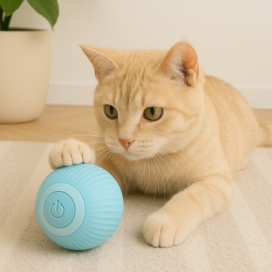 Laetav veerev mänguasi kassidele